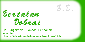 bertalan dobrai business card